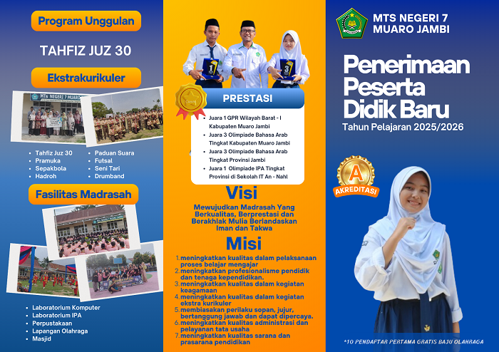Pendaftaran SPMB MTsN 7 Muaro Jambi Dibuka untuk Tahun Pelajaran 2025-2026!