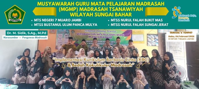 MGMP MTs Wilayah Sungai Bahar Bahas Kurikulum Berbasis Cinta dan Kokurikuler Madrasah